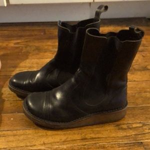 Swedish Hasbeens boots, natural rubber, leather, size 39/8